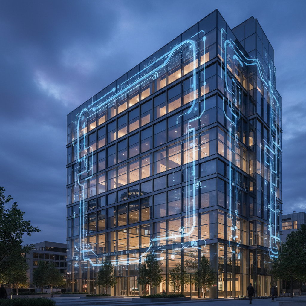 Building automation control room with smart building holographic display